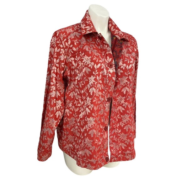Coldwater Creek Blazer Womens 2X Reversible Jacket Harvest Work Office Red Fall - Picture 5 of 14